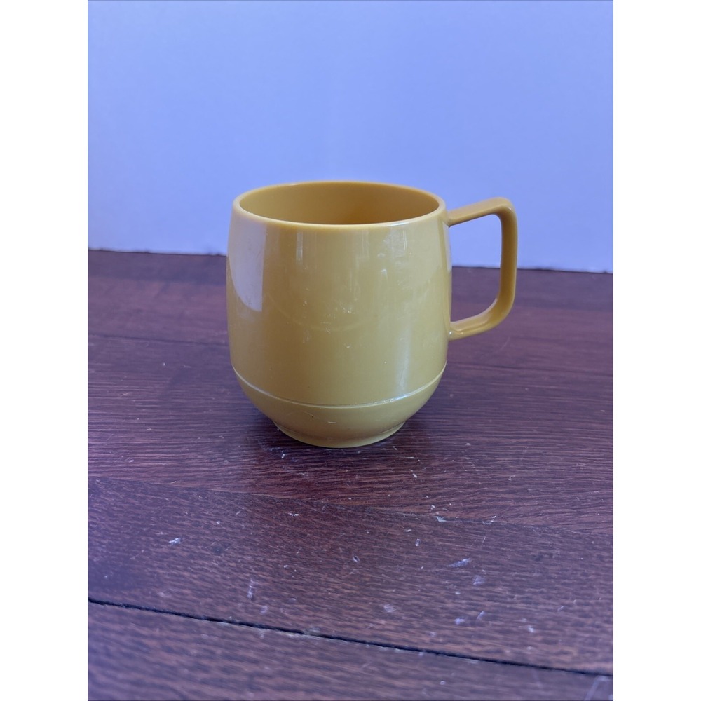 VTG Dinex Insulated Ware Cup Thermos Mug Yellow Camping USA King Seeley